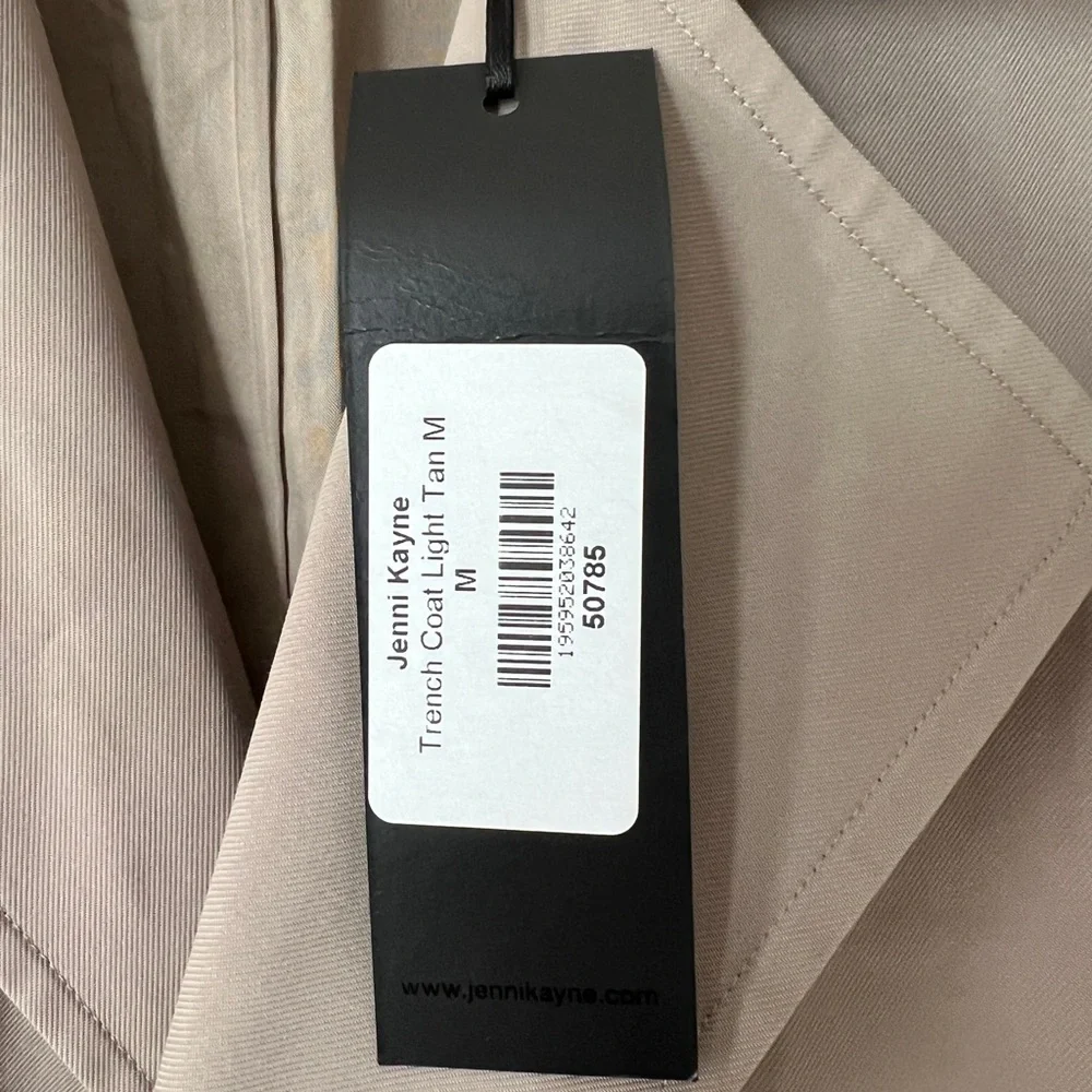 Jenni Kayne Women's Belted Cotton Blend Trench Coat‎ Light Tan Size Medium NWT